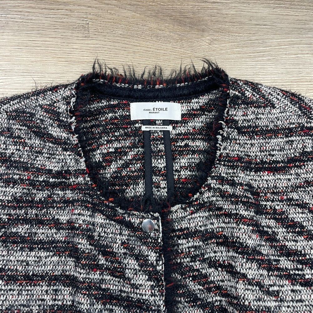 Isabel Marant Jacket Womens 44 Gray Etoile Designer Wool Boucle - Picture 2 of 11
